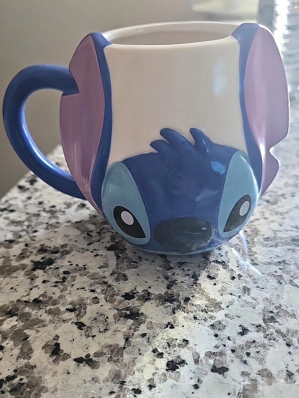 Disney Store Stitch Sculpted Face Mug in Blue & White